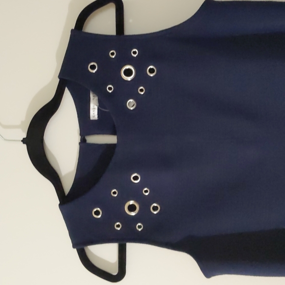 NWT Sandra Darren Navy Blue Business Dress - Picture 4 of 11